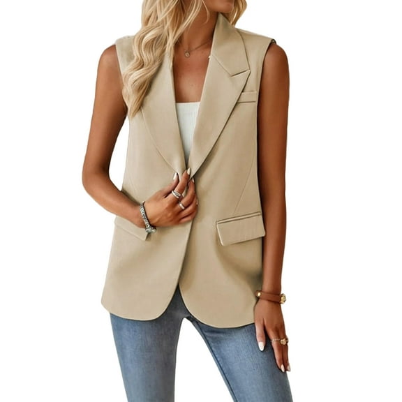 Women'S Summer Sleeveless Vest Tops Fashion Casual Work Office with Pockets  M