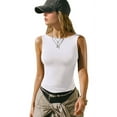thumbnail image 1 of Women'S Summer Slim High Elastic Sleeveless Sports Vest White S, 1 of 9