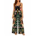 thumbnail image 1 of Women'S Summer Spaghetti Strap Jumpsuits Iridescent Paisley Flowers Loose Baggy Fit Wide Leg Rompers Casual Wear, 1 of 7
