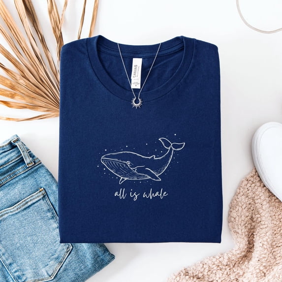 Women'S Summer Tee-Shirt, All Is Whale Shirt, Beach Shirt, Trendy Vacation Summer Tee-Shirts, Ed Summer Shirt, Whale Watching Tee