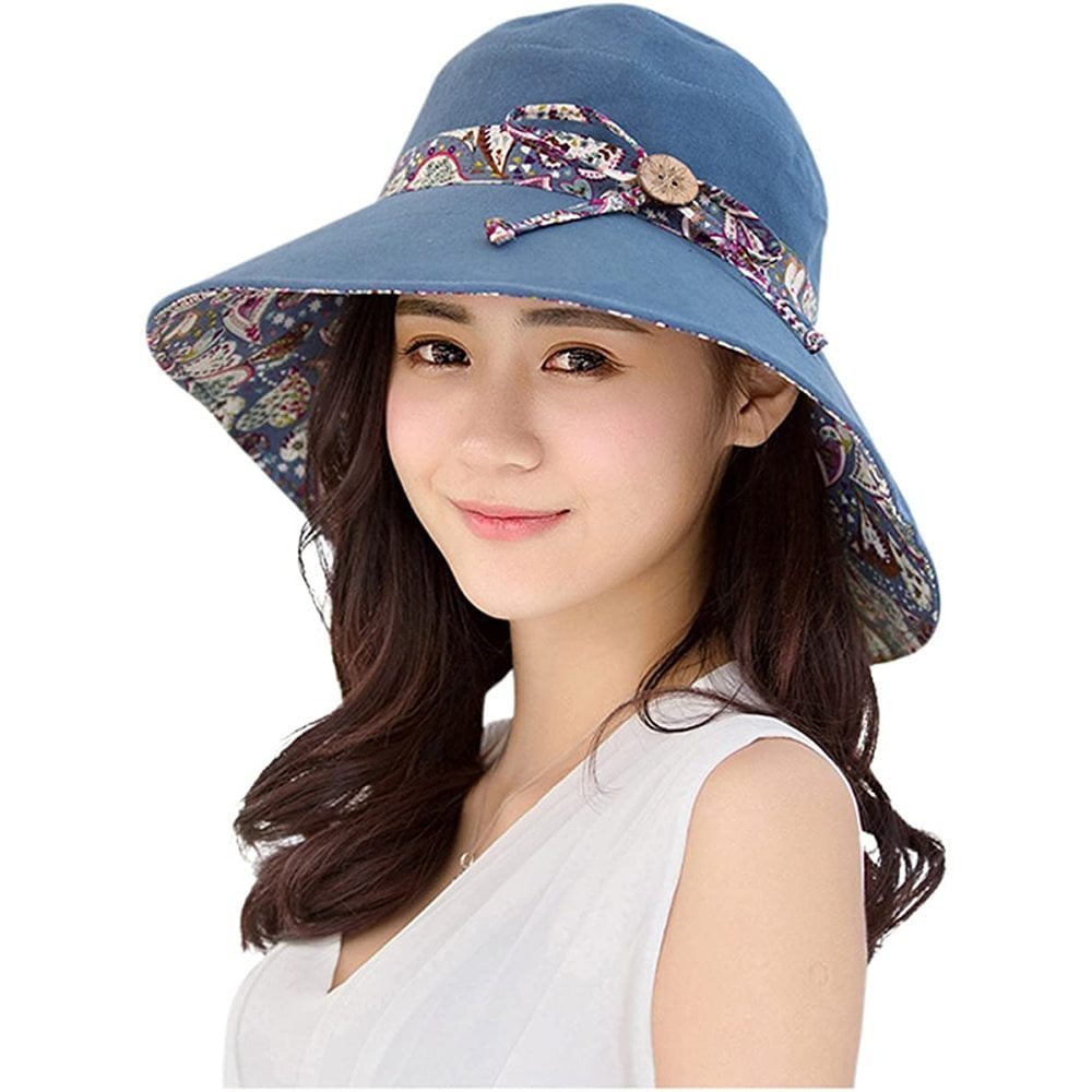 Women'S Sun Hat Summer Upf 50+ Uv Protection Beach Hat Foldable Wide ...