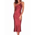 thumbnail image 1 of Women's Mid-Waist Tie Hollow Off-Shoulder Mid-Length Dress, 1 of 9