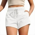 thumbnail image 1 of Women'S Sweat Shorts with Pockets Cotton French Terry Drawstring Summer Workout Casual Lounge Shorts White XXL, 1 of 6