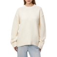 thumbnail image 1 of Women'S Sweater Crew Neck Long Sleeve Pullover Loose Fit Soft Knit Ribbed Hem Fall Winter Outfit Milky One size, 1 of 10