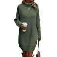 thumbnail image 1 of Women'S Sweater Dresses Oversized One-Piece Dresses Outer Wear Plus Size Pullover Wedding Dresses Green M, 1 of 6