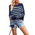 thumbnail image 1 of Women'S Sweater Fall Crew Neck Batwing Sleeve Pullover Sweaters Blue-Green M, 1 of 7