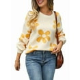 thumbnail image 1 of Women'S Sweater Fall Long Sleeve Crewneck Tops Knit Oversized Pullover Casual Print Tops, 1 of 8