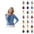 thumbnail image 1 of Women'S Sweaters 2026 Fall Winter Casual Long Sleeve Crewneck Soft Plain Knitted Sweaters Pullover Top, 1 of 4