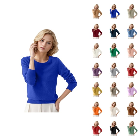 Women'S Sweaters 2026 Fall Winter Casual Long Sleeve Crewneck Soft Plain Knitted Sweaters Pullover Top