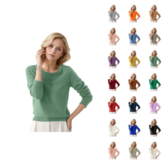 Women'S Sweaters 2026 Fall Winter Fashion Long Sleeve Crewneck Basic Soft Knitted Sweaters Pullover Top