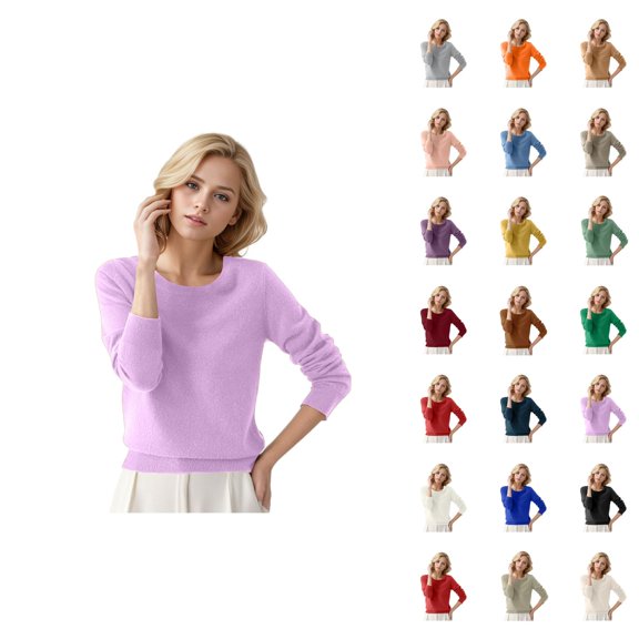 Women'S Sweaters 2026 Fall Winter Fashion Long Sleeve Crewneck Basic Soft Knitted Sweaters Pullover Top