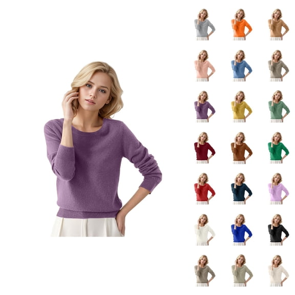 Women'S Sweaters 2026 Fall Winter Fashion Long Sleeve Crewneck Basic Soft Knitted Sweaters Pullover Top