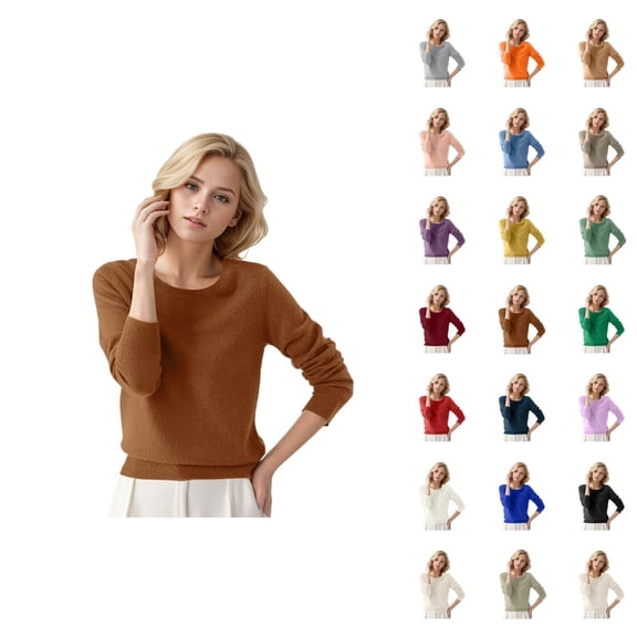Women'S Sweaters 2026 Fall Winter Fashion Long Sleeve Crewneck Basic Soft Knitted Sweaters Pullover Top