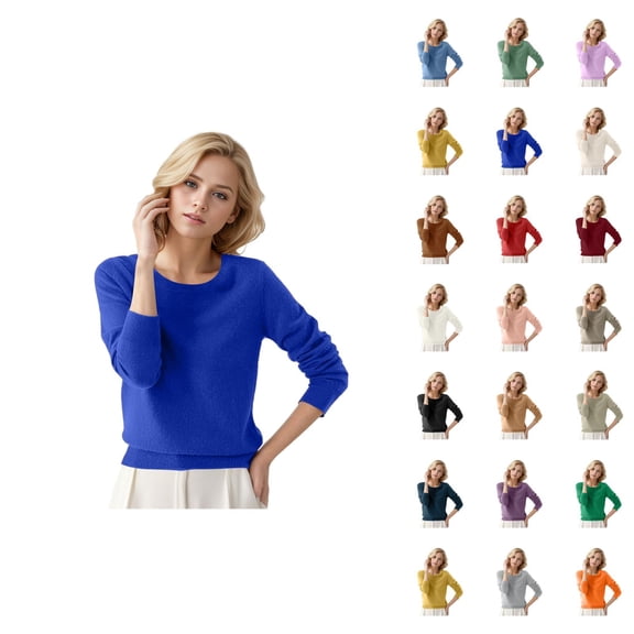 Women'S Sweaters 2026 Fall Winter Trendy Long Sleeve Crewneck Cozy Basic Knitted Sweaters Pullover Top