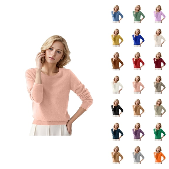 Women'S Sweaters 2026 Fall Winter Trendy Long Sleeve Crewneck Cozy Basic Knitted Sweaters Pullover Top