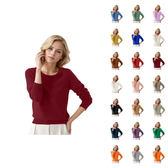 Women'S Sweaters 2026 Fall Winter Trendy Long Sleeve Crewneck Cozy Basic Knitted Sweaters Pullover Top