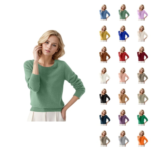 Women'S Sweaters 2026 Fall Winter Trendy Long Sleeve Crewneck Cozy Basic Knitted Sweaters Pullover Top
