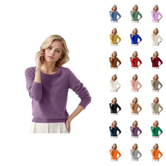 Women'S Sweaters 2026 Fall Winter Trendy Long Sleeve Crewneck Cozy Basic Knitted Sweaters Pullover Top