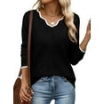 thumbnail image 1 of Women'S Sweaters Casual V-Neck Long Sleeve Sweaters Loose Solid Fall Tops Pullover Sweater, 1 of 6