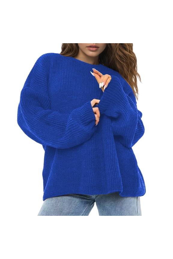Women'S Sweaters Long Sleeve Crew Neck Pull Over Sweaters Womens Lightweight Sweaters Fall Sweater Comfy Sweaters for Women