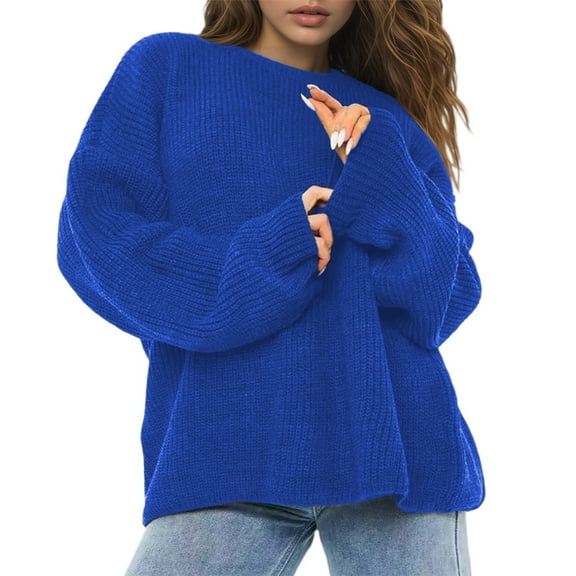 Women'S Sweaters Long Sleeve Crew Neck Pull Over Sweaters Womens Lightweight Sweaters Fall Sweater Comfy Sweaters for Women