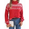 thumbnail image 1 of Women'S Sweaters Pullover Casual Long Sleeve Warm Sweaters Jumper Tops Fuzzy Knit Chunky Oversized Sweater Red L, 1 of 8