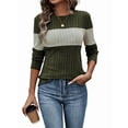 thumbnail image 1 of Women'S Sweaters Trendy Color Block Tops Long Sleeve Shirts Fall Outfits Early Fall Fashion Winter Clothing Army Green L, 1 of 9