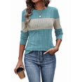 thumbnail image 1 of Women'S Sweaters Trendy Color Block Tops Long Sleeve Shirts Fall Outfits Early Fall Fashion Winter Clothing Blue XL, 1 of 9