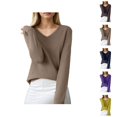 thumbnail image 1 of Women'S Sweaters, V Neck Sweaters for Women, Ribbed Knit Long Sleeve Tunic, Soft Pullover for Fall 2025, 1 of 4