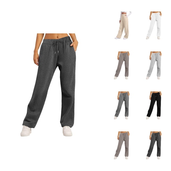 Women'S Sweatpants 2026 Fall Winter Fashion Drawstring Elastic High Waist Loose Wide Leg Casual Yoga Pants with Pockets