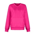 thumbnail image 1 of Women’S Sweatshirt Comdrip Sweatshirt for Women Fall Winter Tops Long Sleeve Shirts Oversized Tshirts Round Neck Sweatshirt Women Hot Pink M, 1 of 4