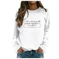 thumbnail image 1 of Women’S Sweatshirt Long Sleeve Sweatshirt Oversized Pullover for Women White Crewneck Sweatshirt Womens Fall Sweatshirts 2025 Trendy Womens Clothes, 1 of 4