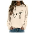thumbnail image 1 of Women'S Sweatshirt Long Sleeve Sweatshirt Pullovers for Women Beige Plain Crewneck Sweatshirt Women'S Winter Fashion Women'S Clothes, 1 of 4