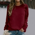 thumbnail image 1 of Women’S Sweatshirt Long Sleeve Sweatshirt for Women Oversized Pullover for Women Wine Women'S Crewneck Sweatshirts Fall Hiking Clothes for Women Sweatshirt Women Trendy, 1 of 4