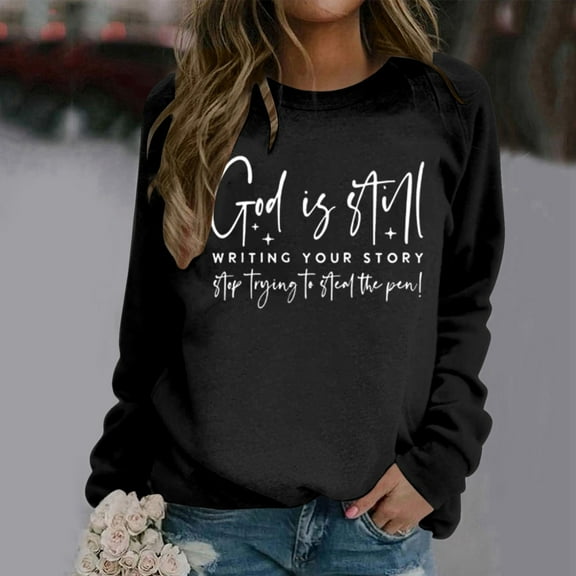 Women’S Sweatshirt Long Sleeve Sweatshirt Womens Pullover Sweatshirt Black Sweatshirts for Women Fall Essentials Women Clothing Comfort Sweatshirt