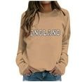 thumbnail image 1 of Women’S Sweatshirt Womens Long Sleeve Sweatshirt Pullover Sweatshirt for Women Khaki Crewneck Sweatshirts Fall Winter Clothes for Women Preppy Teen Clothes, 1 of 4