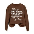 thumbnail image 1 of Women’S Sweatshirt Sweat Shirts Women Long Sleeve Pullover Sweatshirt Brown Sweatshirt Womens Winter Clothes Women'S Clothes, 1 of 4