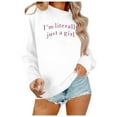 thumbnail image 1 of Women Sweatshirts Sweat Shirts Women Long Sleeve Pullover Sweatshirt for Women White Sweat Shirt Fall Sweatshirt for Women'S Clothing, 1 of 3
