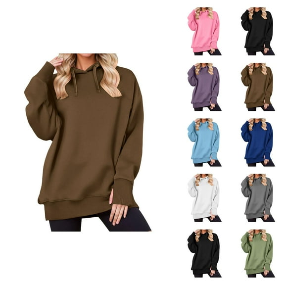 Women'S Sweatshirt Women's Solid Color Sweatshirt Women's Casual Long Sleeve Hooded Sweatshirt Solid Color Pullover Fashion Hoodie For Daily Wear Comfortable Loungewear