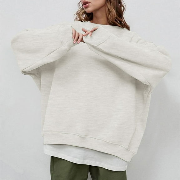 Women’S Sweatshirt Womens Long Sleeve Sweatshirt Pullover Sweatshirts for Women Grey Sweatshirt Fall Clothes for Women Trending Fashion