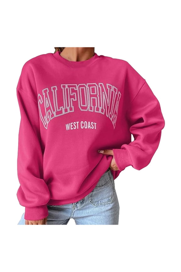 Women'S Sweatshirt Womens Long Sleeve Sweatshirt Pullover Women Red Big and Tall Crewneck Sweatshirt Fall Sweatshirt Trending Clothes