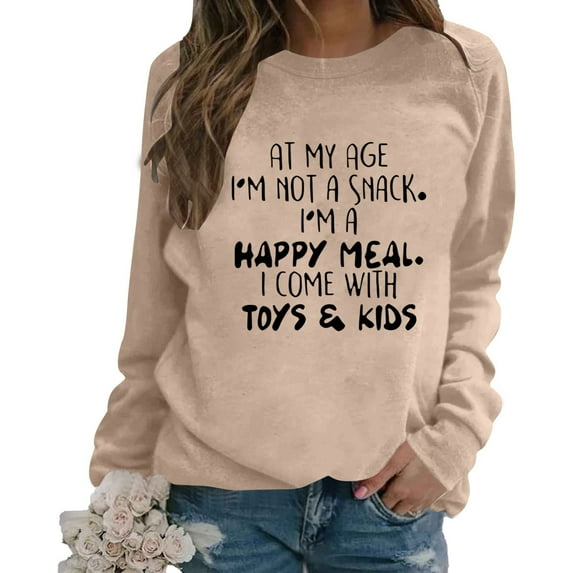 Women’S Sweatshirt Long Sleeve Sweatshirt for Womens Pullover Sweatshirts Khaki Womens Sweatshirt Cute Fall Sweatshirts Women'S Fashion