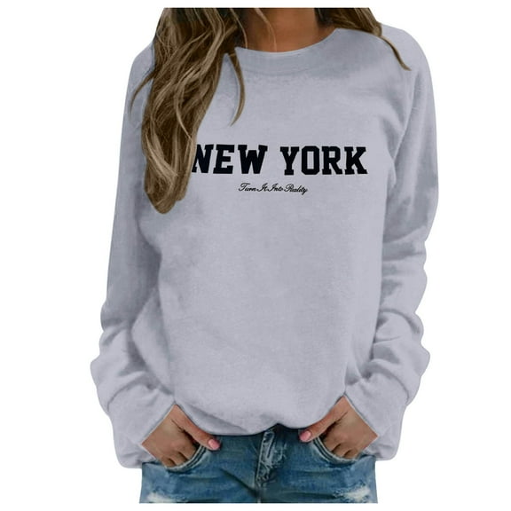 Women’S Sweatshirt Womens Long Sleeve Sweatshirt Womens Pullover Light Gray Crewneck Sweatshirts Womens Clothes Fall Trending Fashion