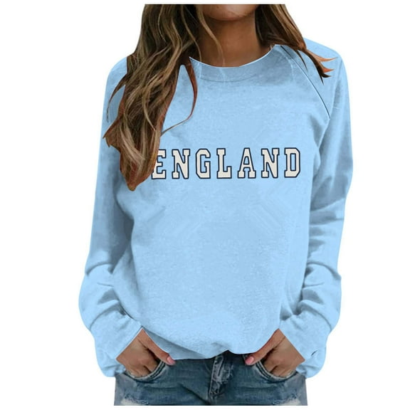 Women’S Sweatshirt Womens Long Sleeve Sweatshirt Womens Pullovers Light Blue Crewneck Sweatshirt Fall Sweatshirt Casual Clothes