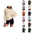 thumbnail image 1 of Women'S Sweatshirts Women's Solid Color Sweatshirt Women's Casual Hoodie Basic Pullover Sweatshirt Soft Comfortable Long Sleeve Hooded Top For Everyday Wear All Season, 1 of 7