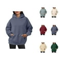 thumbnail image 1 of Women'S Sweatshirts Women's Solid Sweatshirt Womens Oversized Sweatshirts Pullover Hoodies Artificial Short Velvet Sweaters Long Sleeve With Pockets Winter Fall Outfits Clothes, 1 of 5