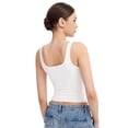 thumbnail image 1 of Women'S Tank Top Fitted Square Neck Casual Basic Summer Tank Sleeveless Tops White M, 1 of 8