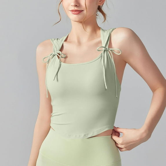 Women'S Tank Tops Loose Fit Undershirt Sleeveless Round-Neck Solid Casual Regulars Tank Tops Loose Fit — Green∣XL