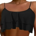 thumbnail image 1 of Women'S Tankini Swimsuits Fashion Solid Color Sexy Crop Double Swimsuit Top 1 Black Tankini Swimsuits For Women, 1 of 1