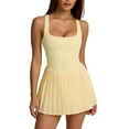 thumbnail image 1 of Women'S Tennis Flowy Pleated Sports Dress for Women Backless Sleeveless Summer Mini Golf Dress Warm Yellow M, 1 of 7